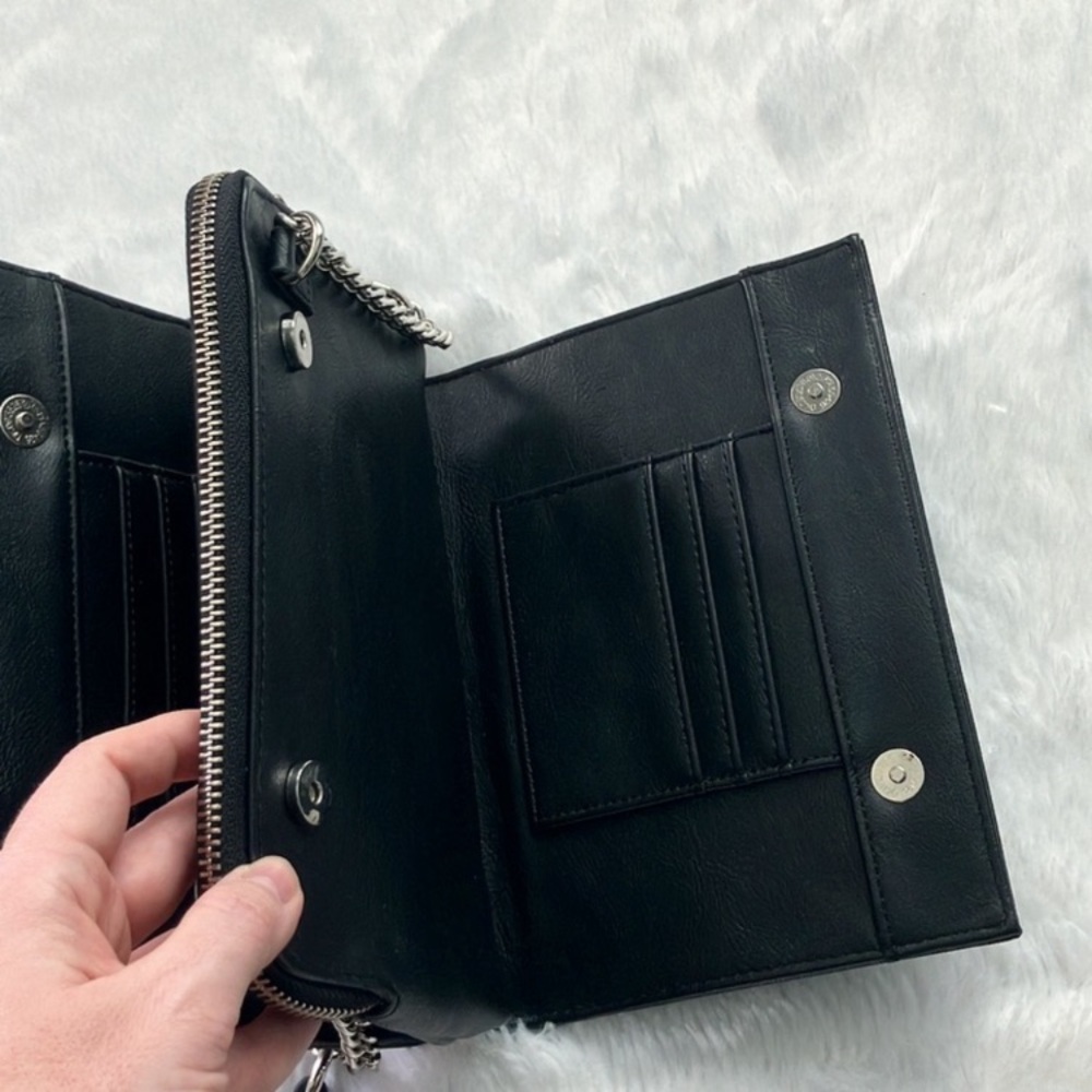 Like New Steve Madden Black Crossbody Double Sided Wallet Purse - Picture 10 of 11